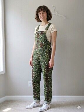 Run & Fly Camo Dino Dungarees Overalls Sz S